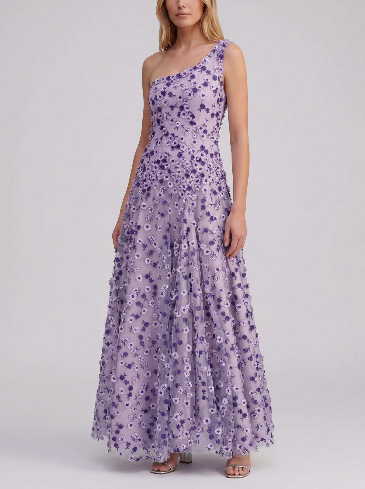 Vintage Purple Tulle & Mikado Elegant Dress W31826.1  Vintage 