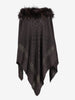 Vintage Wool Poncho With Fur Collar WCV041224.1  Vintage 