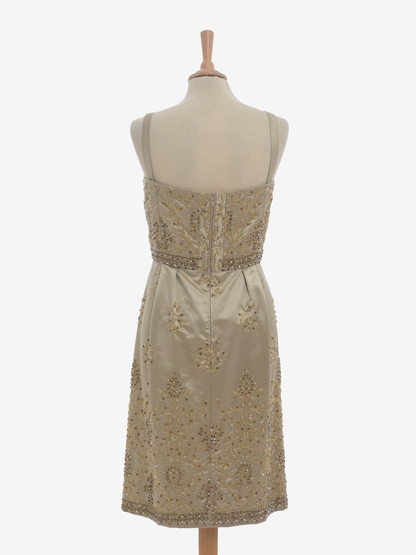Vintage Beaded And Rhinestone Midi Dress - 50s