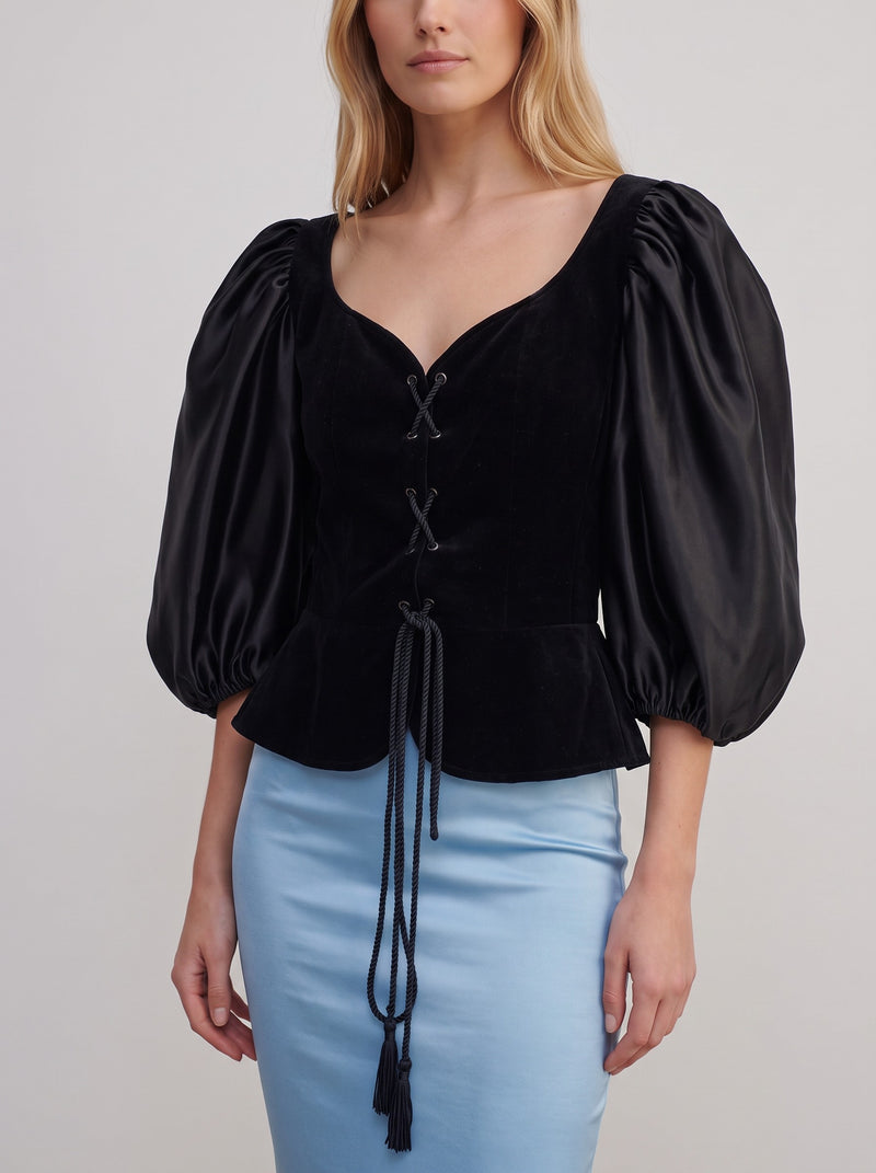 Vintage Yves Saint Laurent Corset-Style Blouse W2926.18  Yves Saint Laurent 