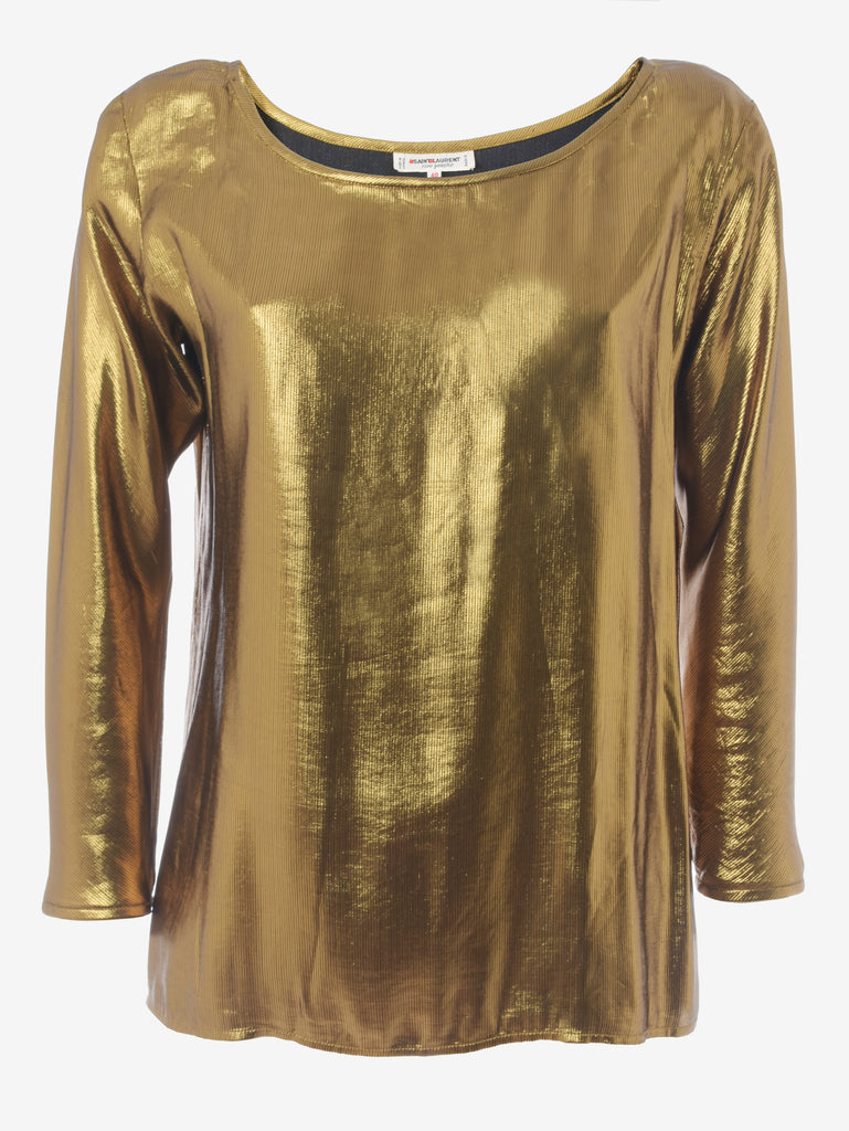 Yves Saint Laurent Gold Blouse - '80s