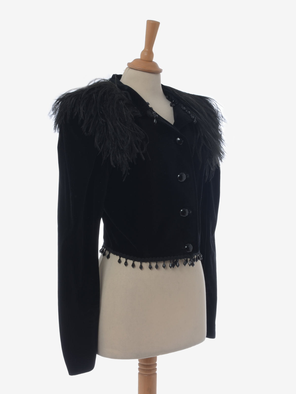 Yves Saint Laurent Jacket With Feathers And Beads - 80s