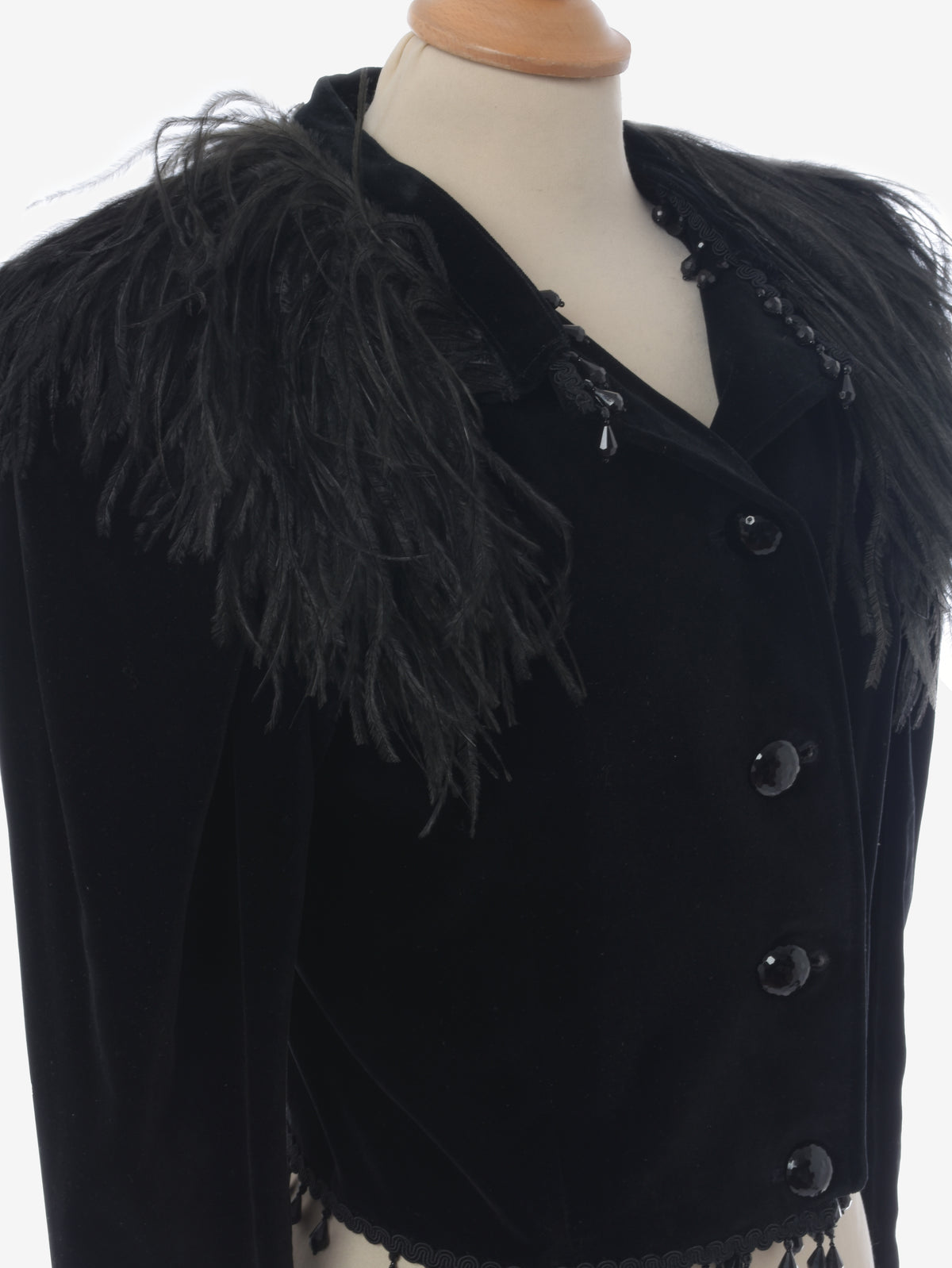 Yves Saint Laurent Jacket With Feathers And Beads - 80s