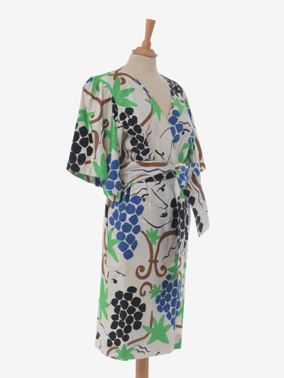 Yves Saint Laurent Patterned Wrap Dress - 80s