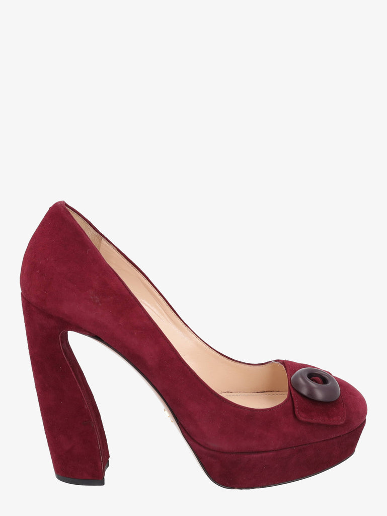 Prada Burgundy Suede Pumps