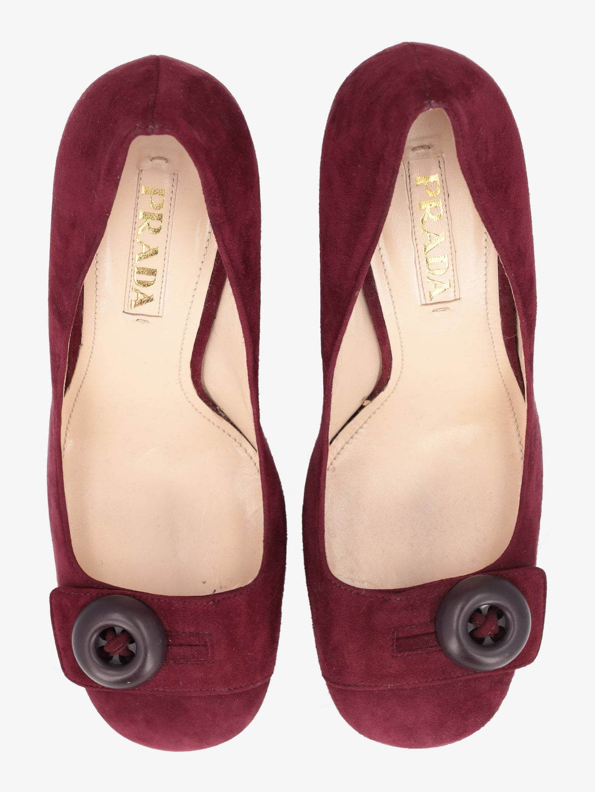 Prada Burgundy Suede Pumps