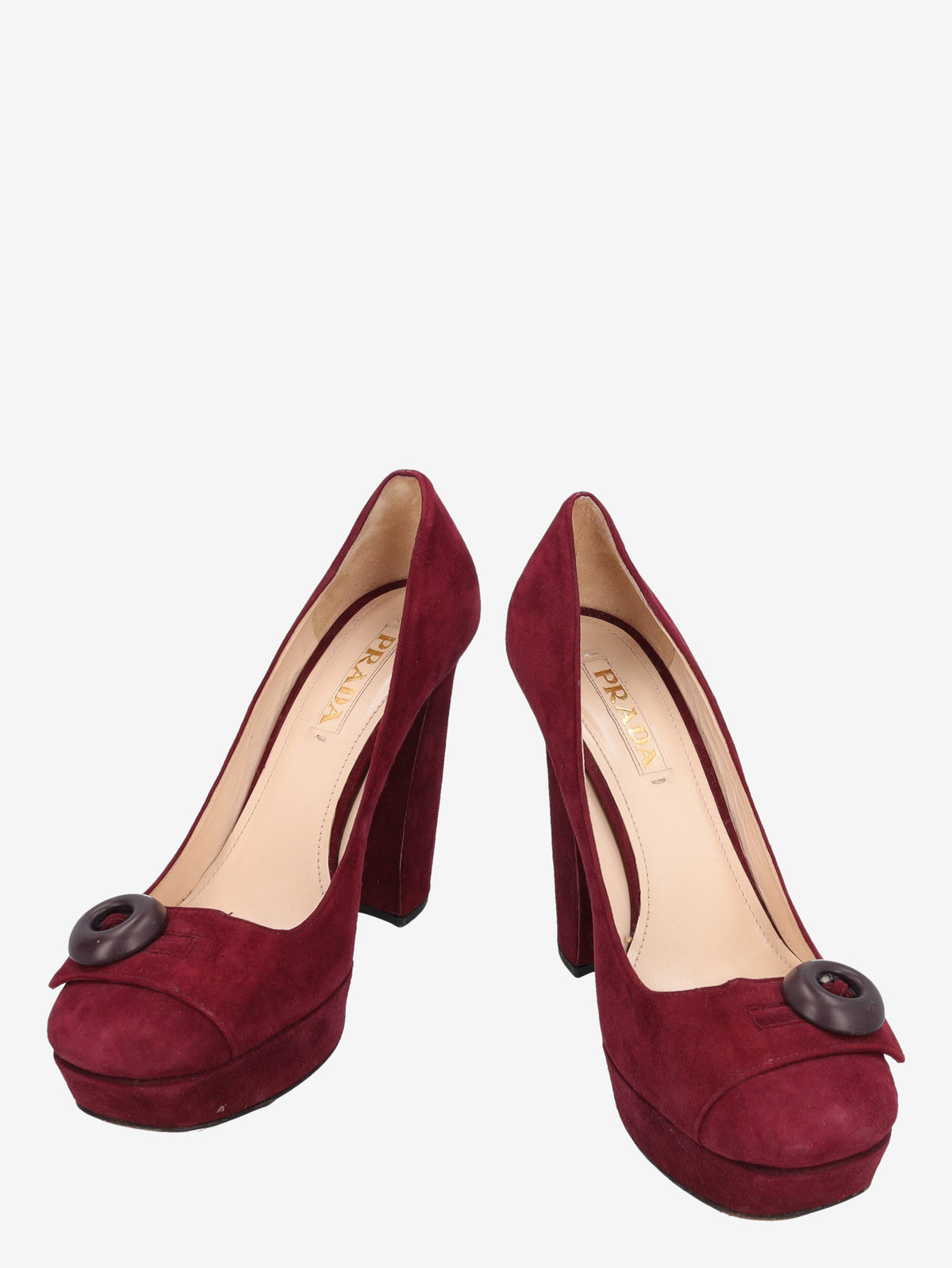 Prada Burgundy Suede Pumps