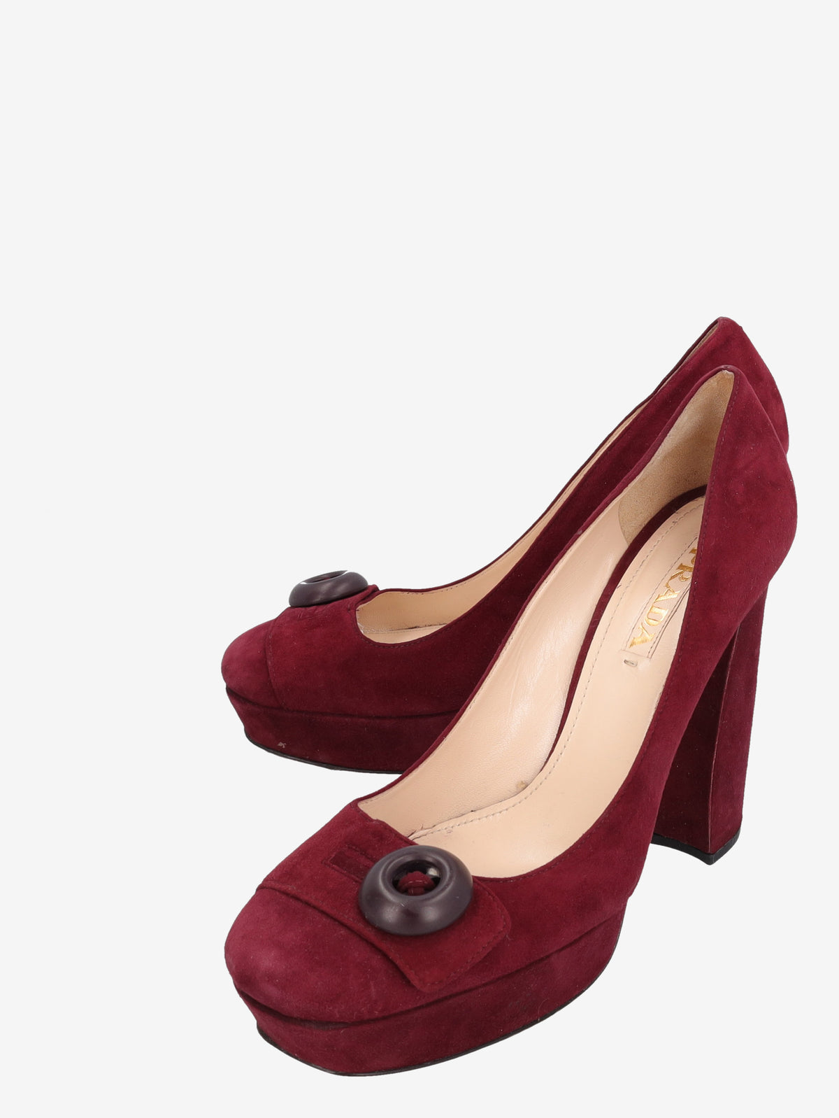 Prada Burgundy Suede Pumps