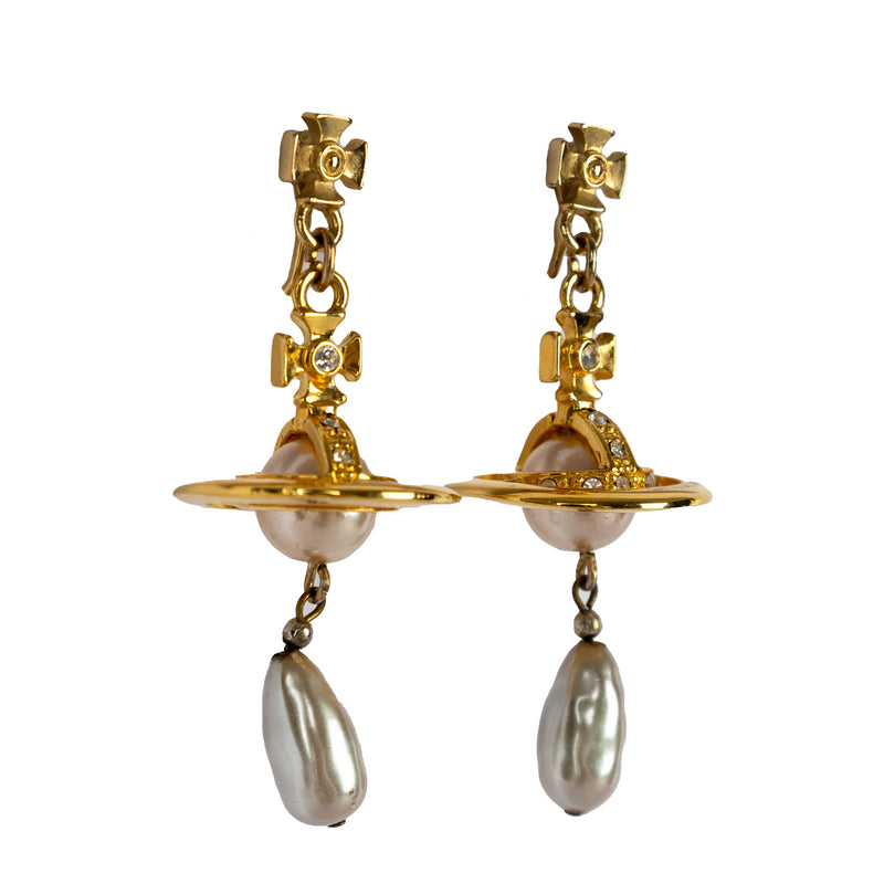 Secondhand Vivienne Westwood Pearl Drop Clip-on Earrings