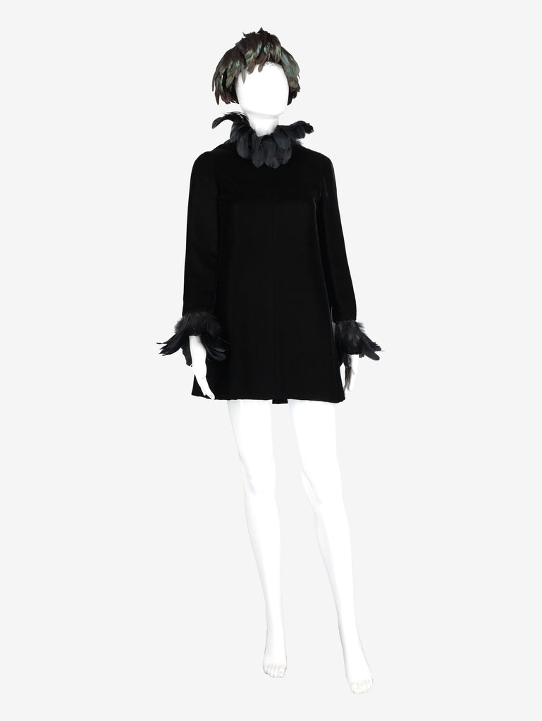 Valentino Boutique Velvet Dress With Feathers