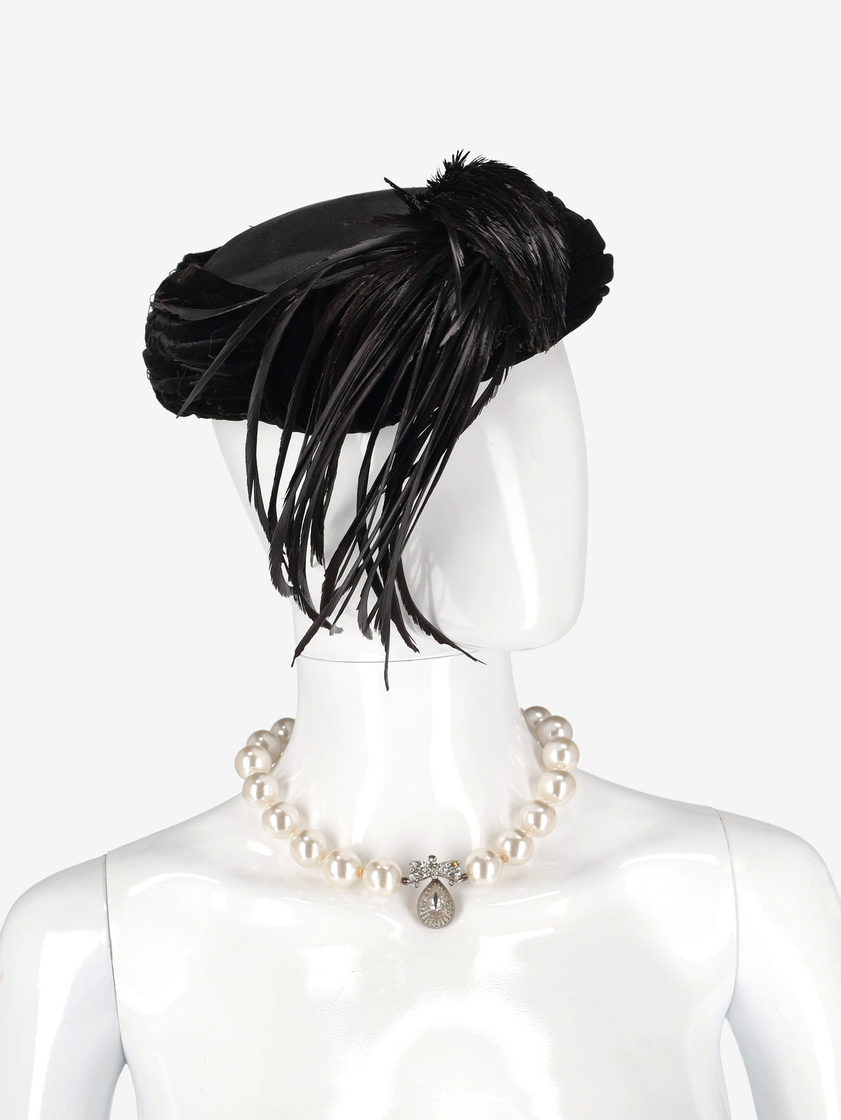 Vintage Velvet Feathered Hat
