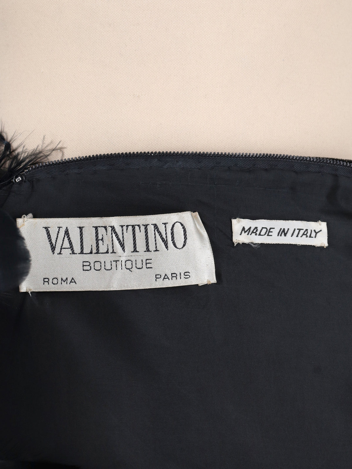 Valentino Boutique Velvet Dress With Feathers