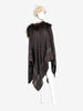Vintage Wool Poncho With Fur Collar