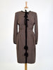 Valentino brown dress with floral beige pattern, 80s W2204051  Valentino 