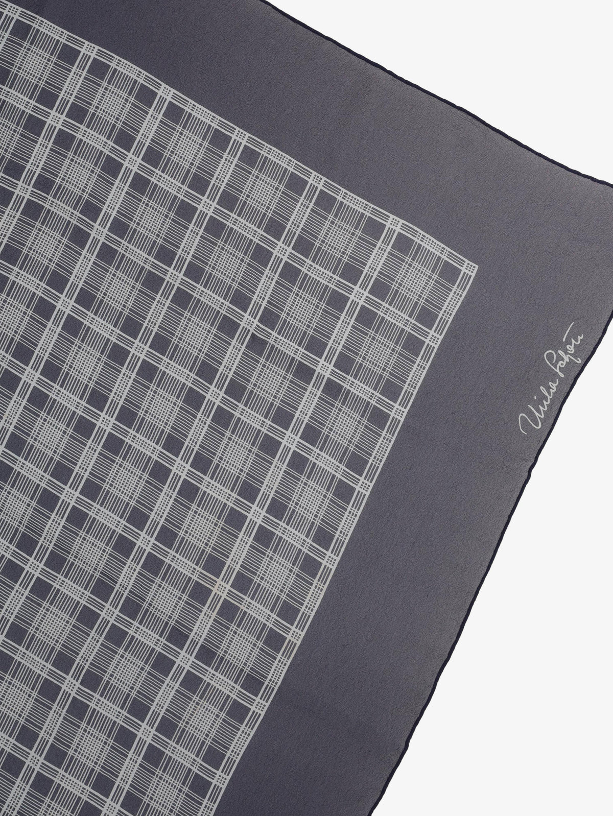 Mila Schön Check Silk Foulard