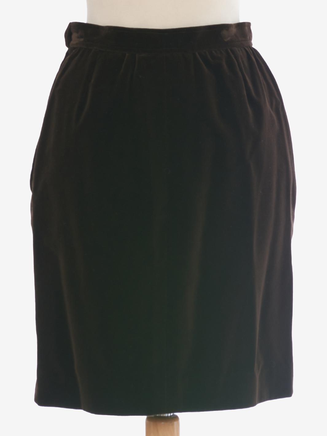 Saint Laurent Brown Velvet Skirt MZ191310  Yves Saint Laurent 