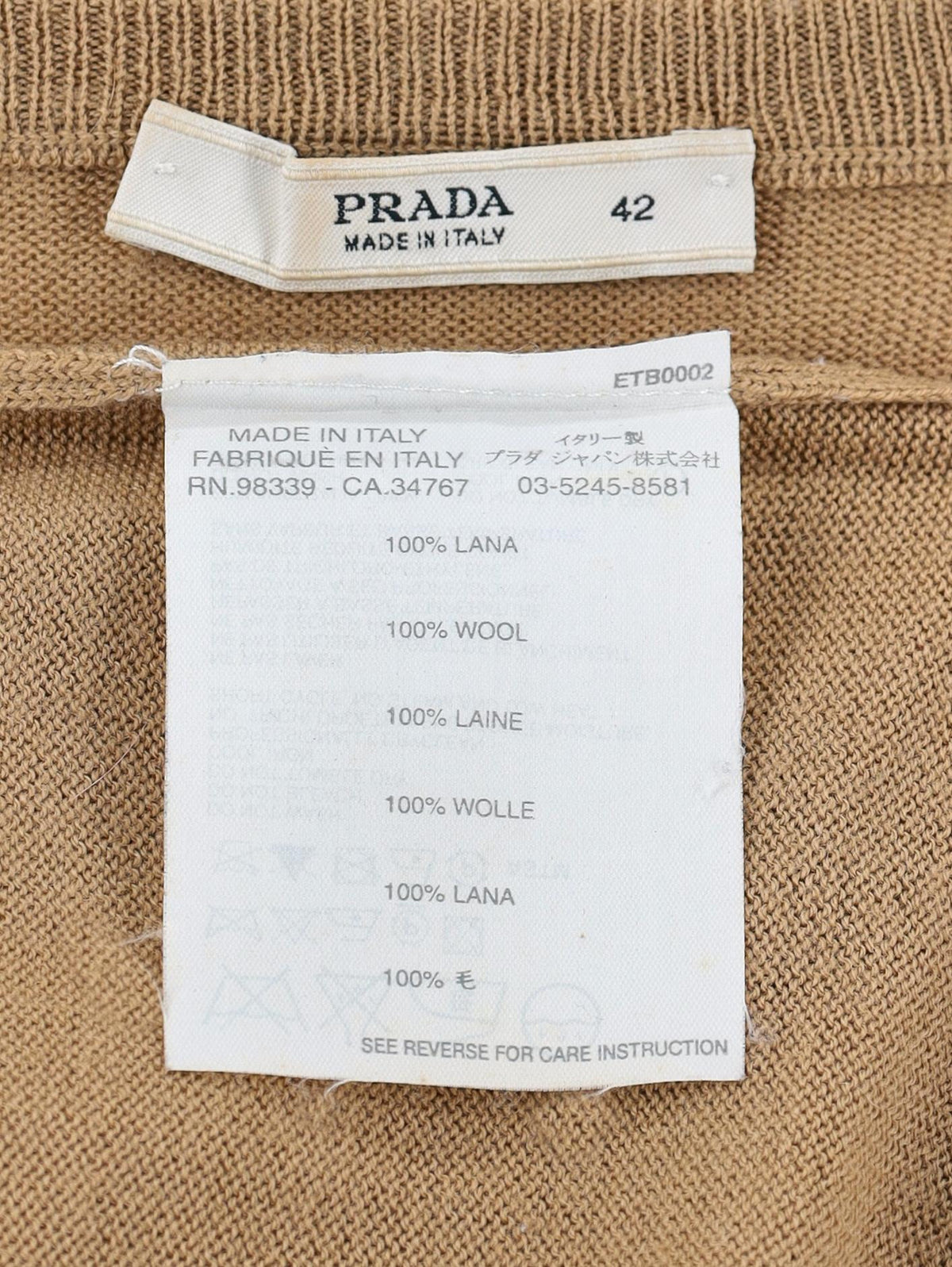 Prada Short-Sleeved Wool Argyle Sweater W02122025.1  Prada 