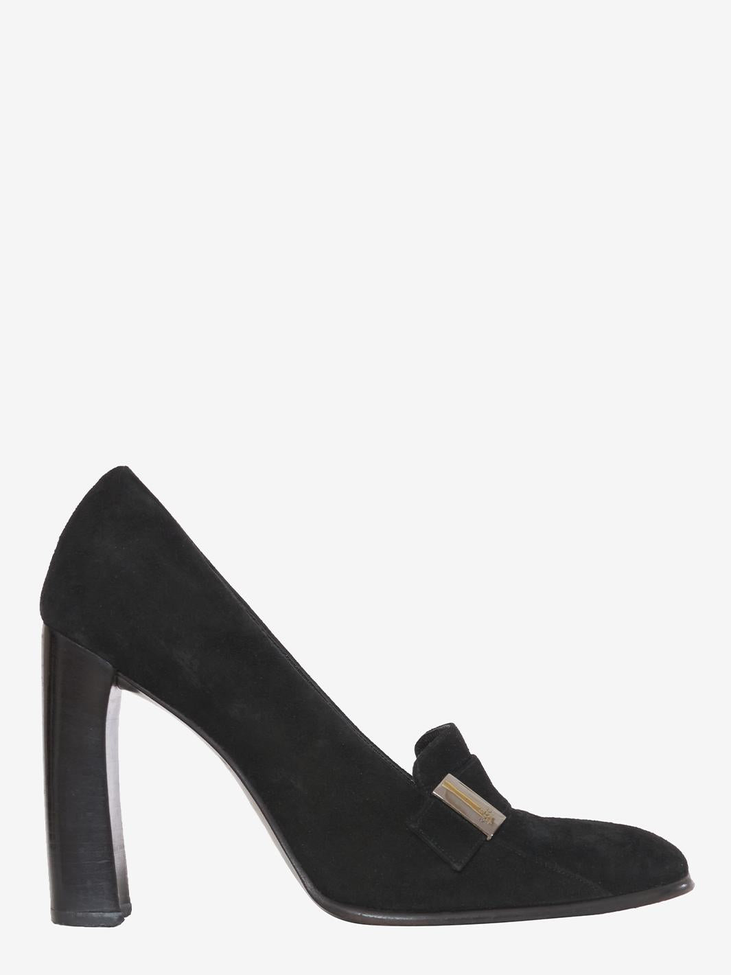 Gucci black velvet heeled loafer WCV23063003  Gucci 