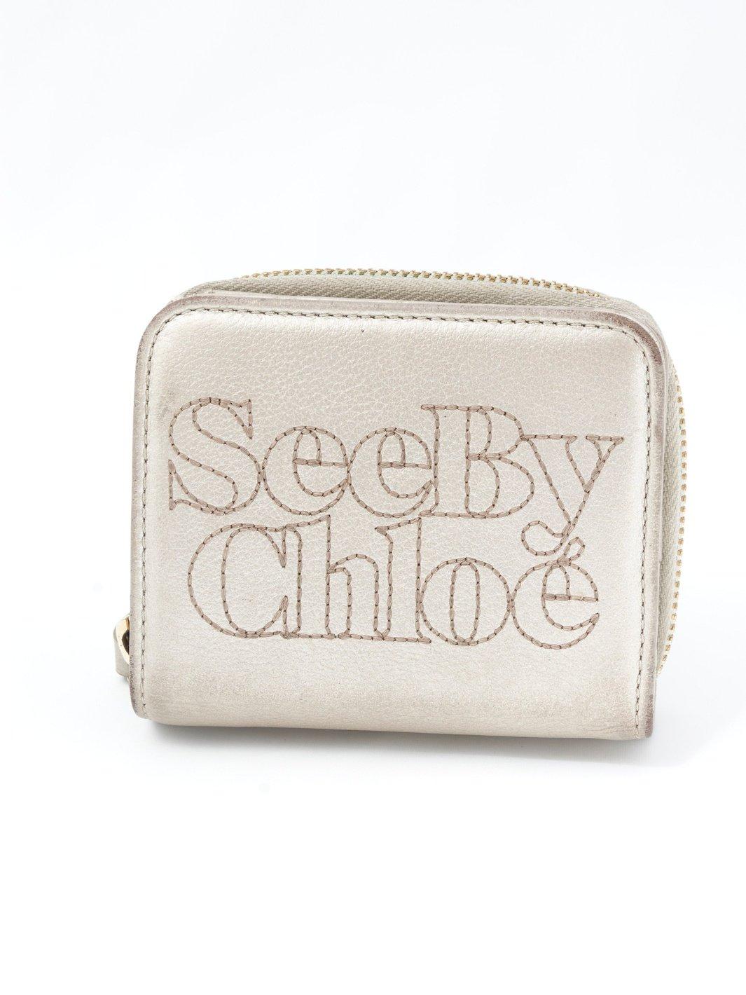 Y2K See by Chloé silver leather wallet W22052606  See By Chloé 