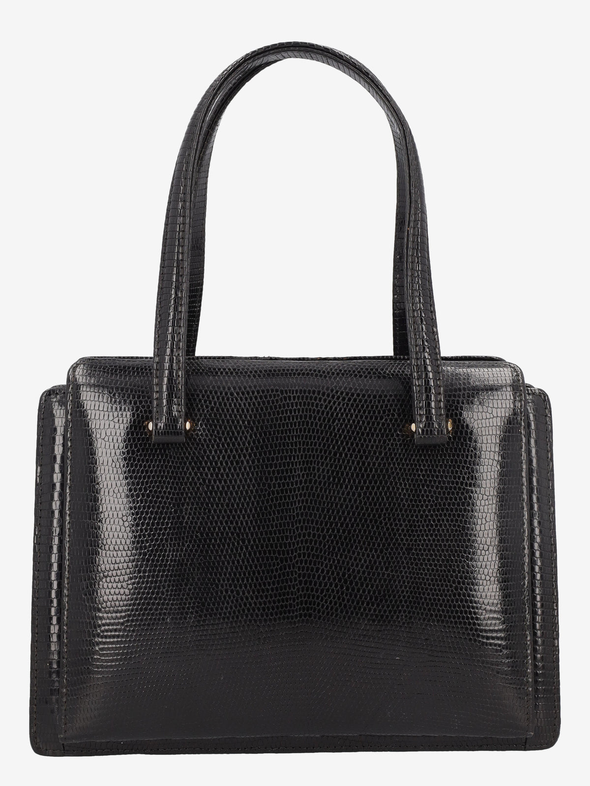 Vintage Black Lizard Leather Handbag WCV300625.38  Vintage 