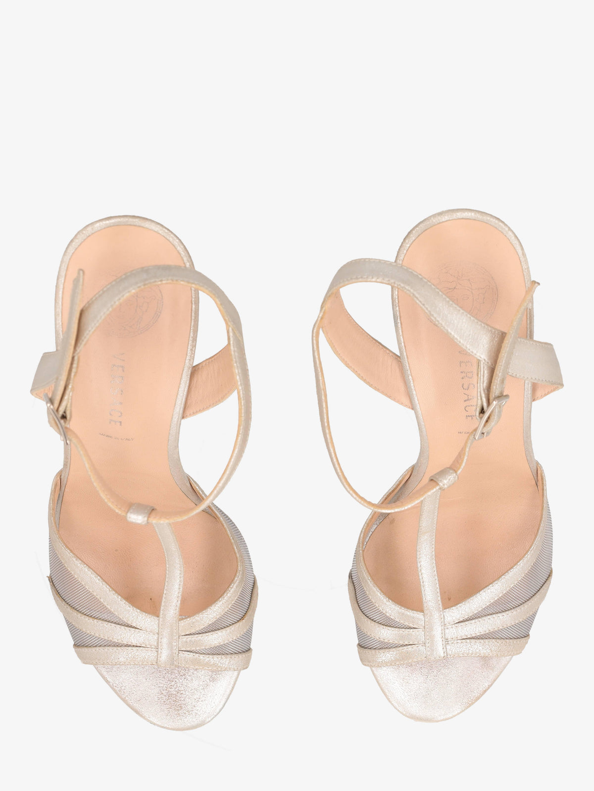 Versace Platform Sandals in Silver Leather WCV161224_73  Versace 