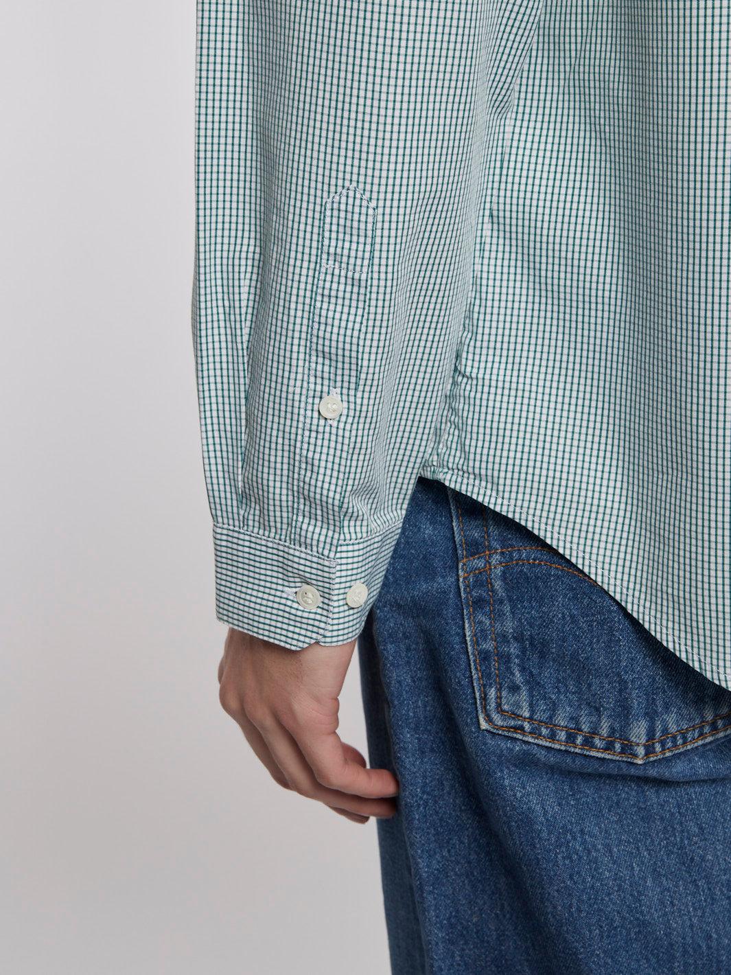 2010 long sleeve cotton Cos shirt with green check pattern W22032507  Cos 