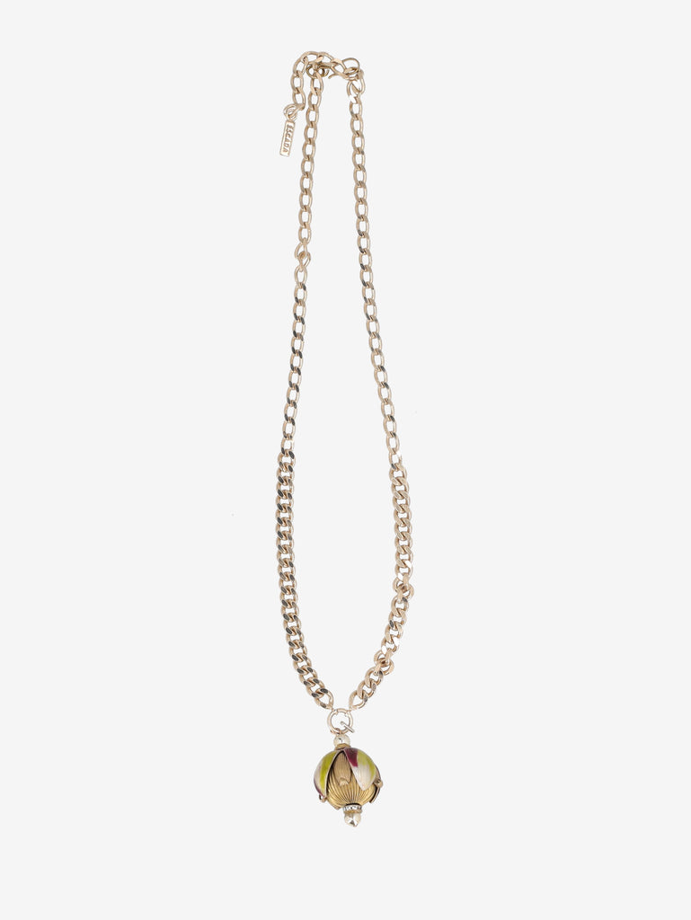 Escada Vintage Enamel Bud Pendant Chain Necklace W13426.103  Escada 
