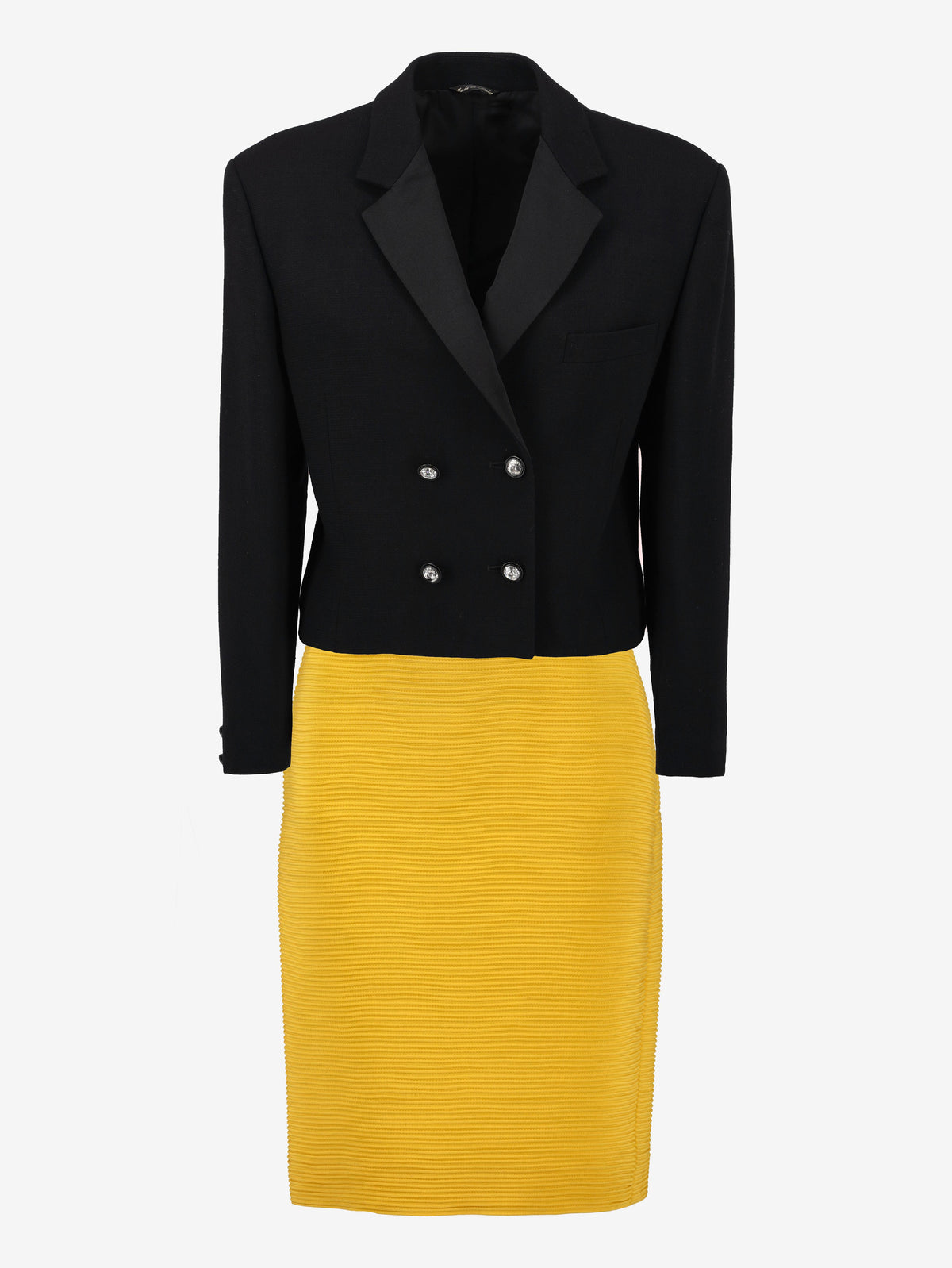 Gianni Versace Couture Black And Yellow Suit