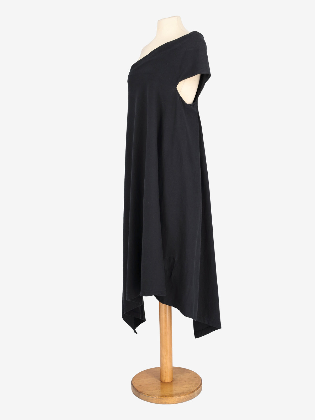 Rick Owens DRKSHDW One Shoulder Asymmetrical Dress in Black Cotton RM300625.56  Drkshdw - Rick Ownes 