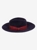 Borsalino Wide-Brim Fedora Hat with Burgundy Grosgrain Ribbon W27526.151  Borsalino 