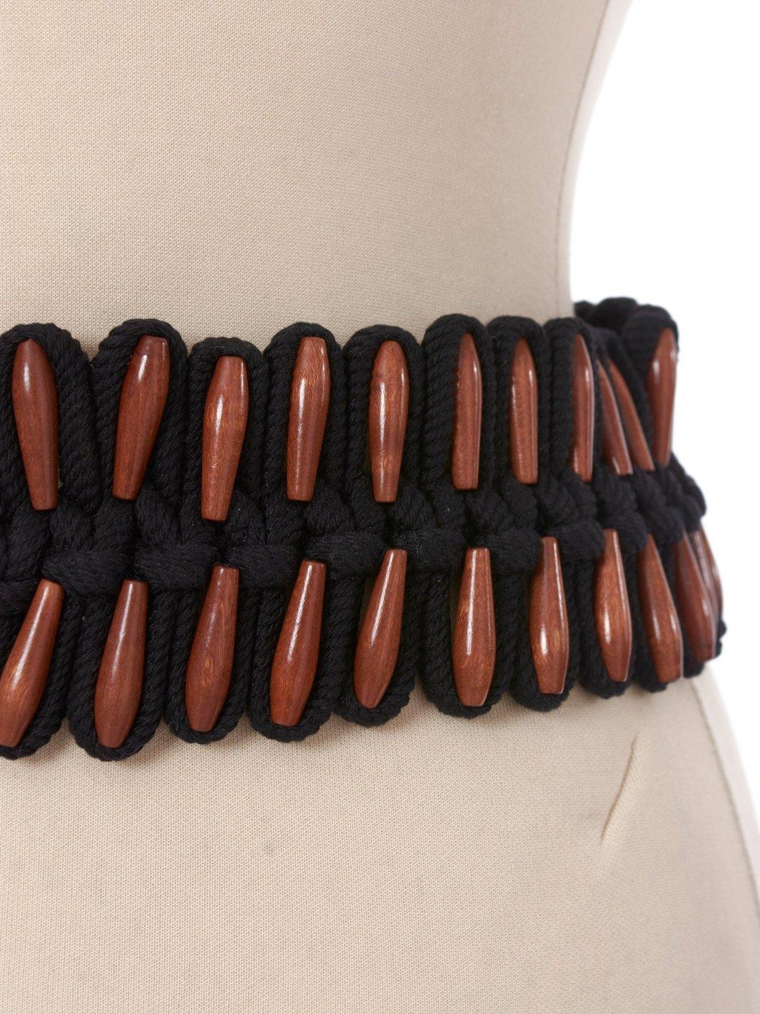 Yves Saint Laurent fabric and wood belt W22061010  YSL 