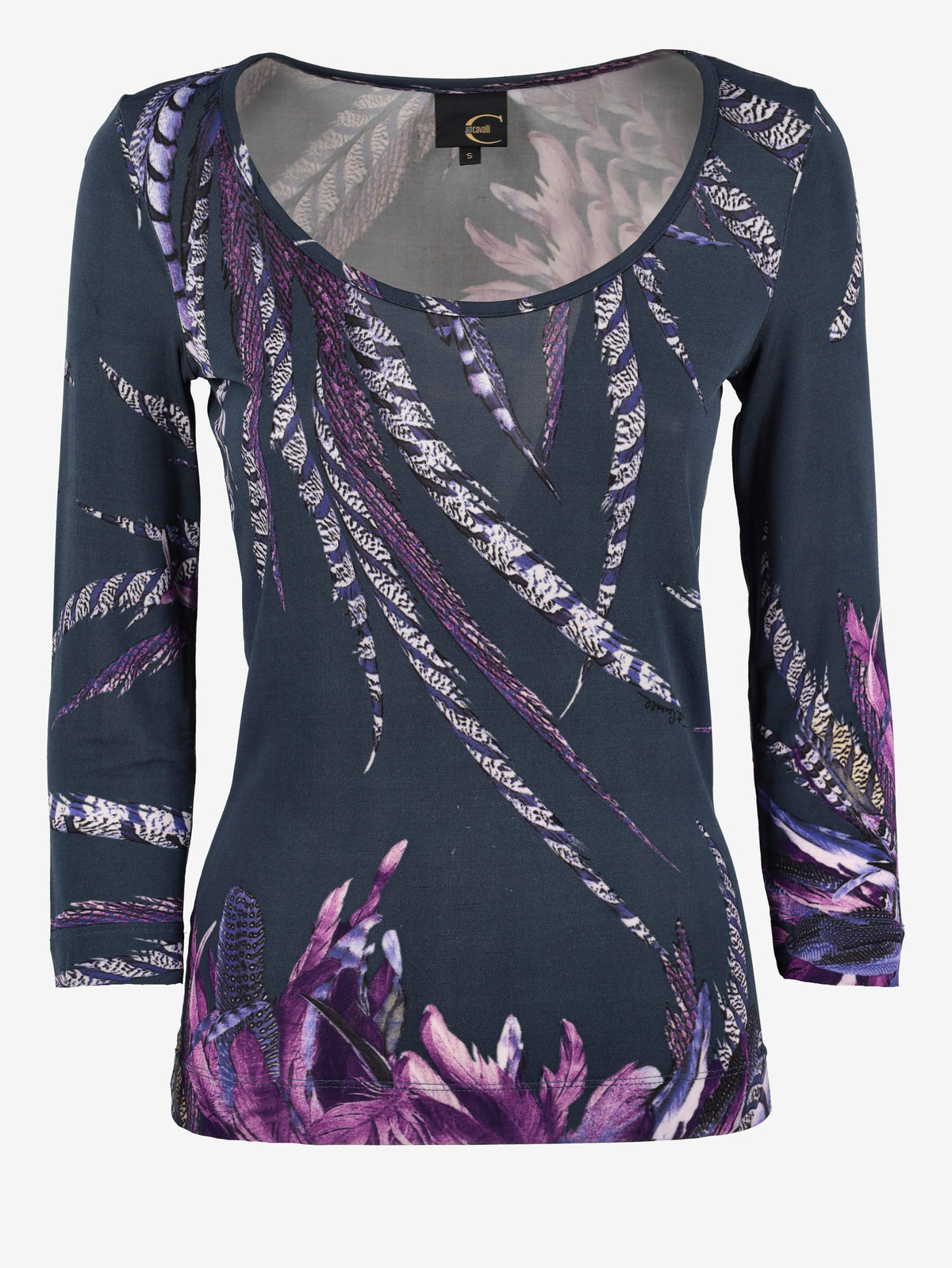 Just Cavalli Feather Print Shirt W24121253.5  Just Cavalli 