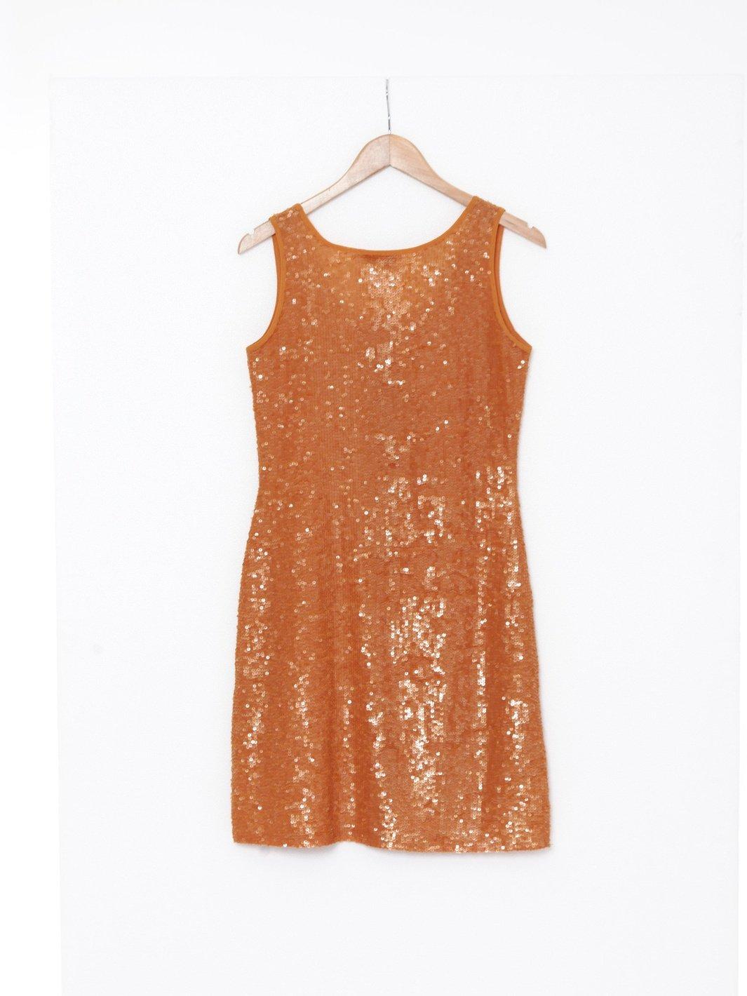 2010 Parosh sleeveless dress with orange sequins W22060903  Parosh 
