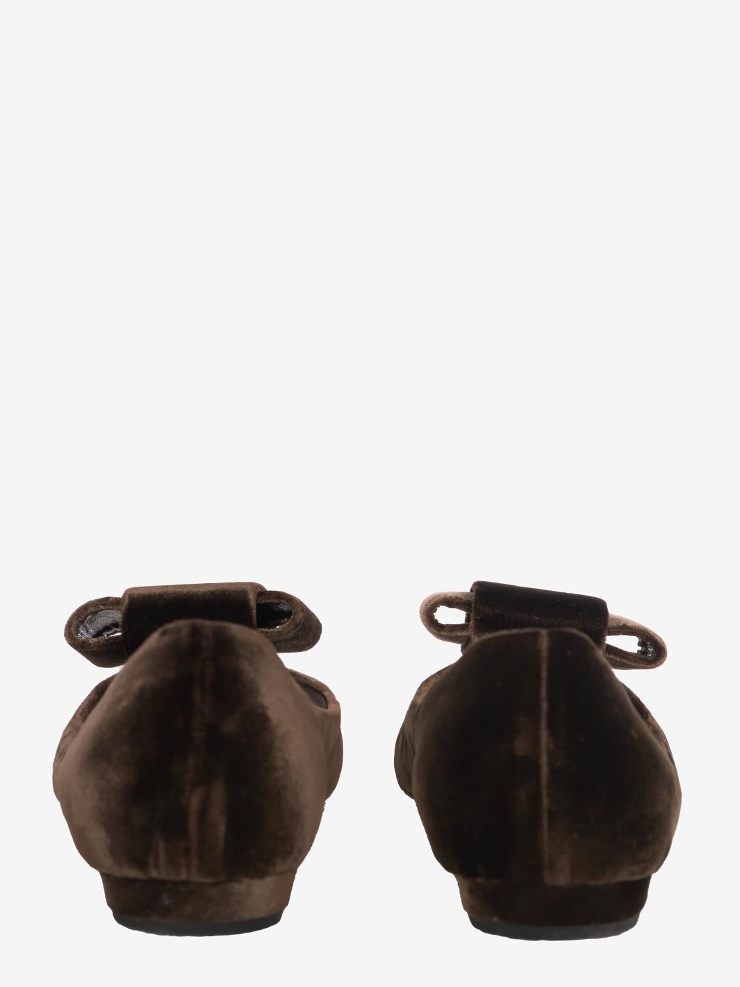 Miu Miu Brown Velvet Ballerina