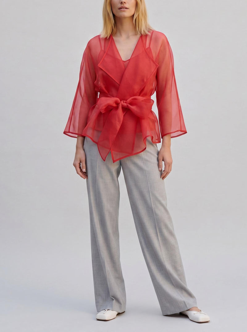Armani Collezioni Sheer Belted Blouse W27526.43  Armani 