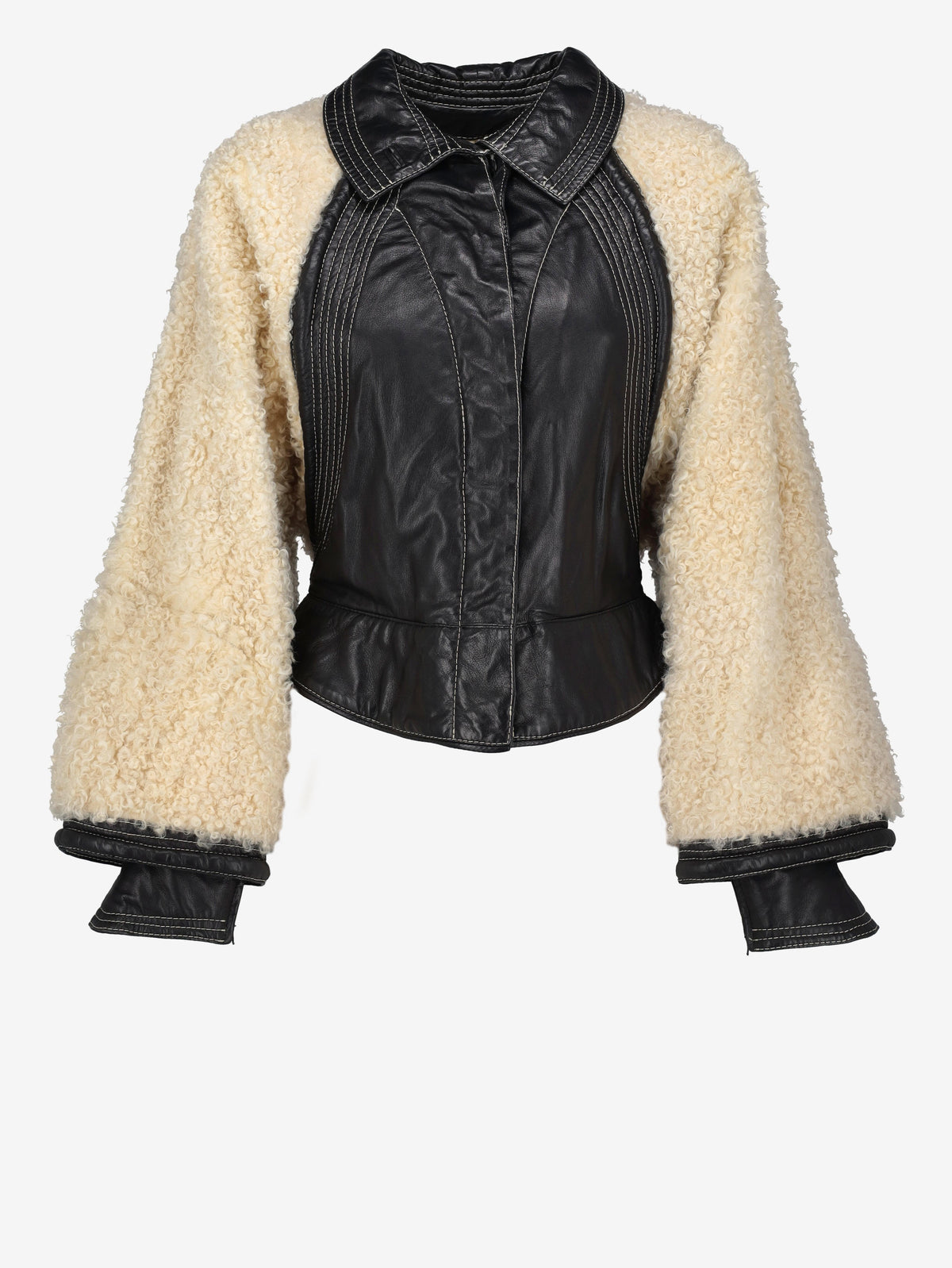 Gianfranco Ferré Jacket in Leather and Shearling wcv10043.11  Gianfranco Ferré 