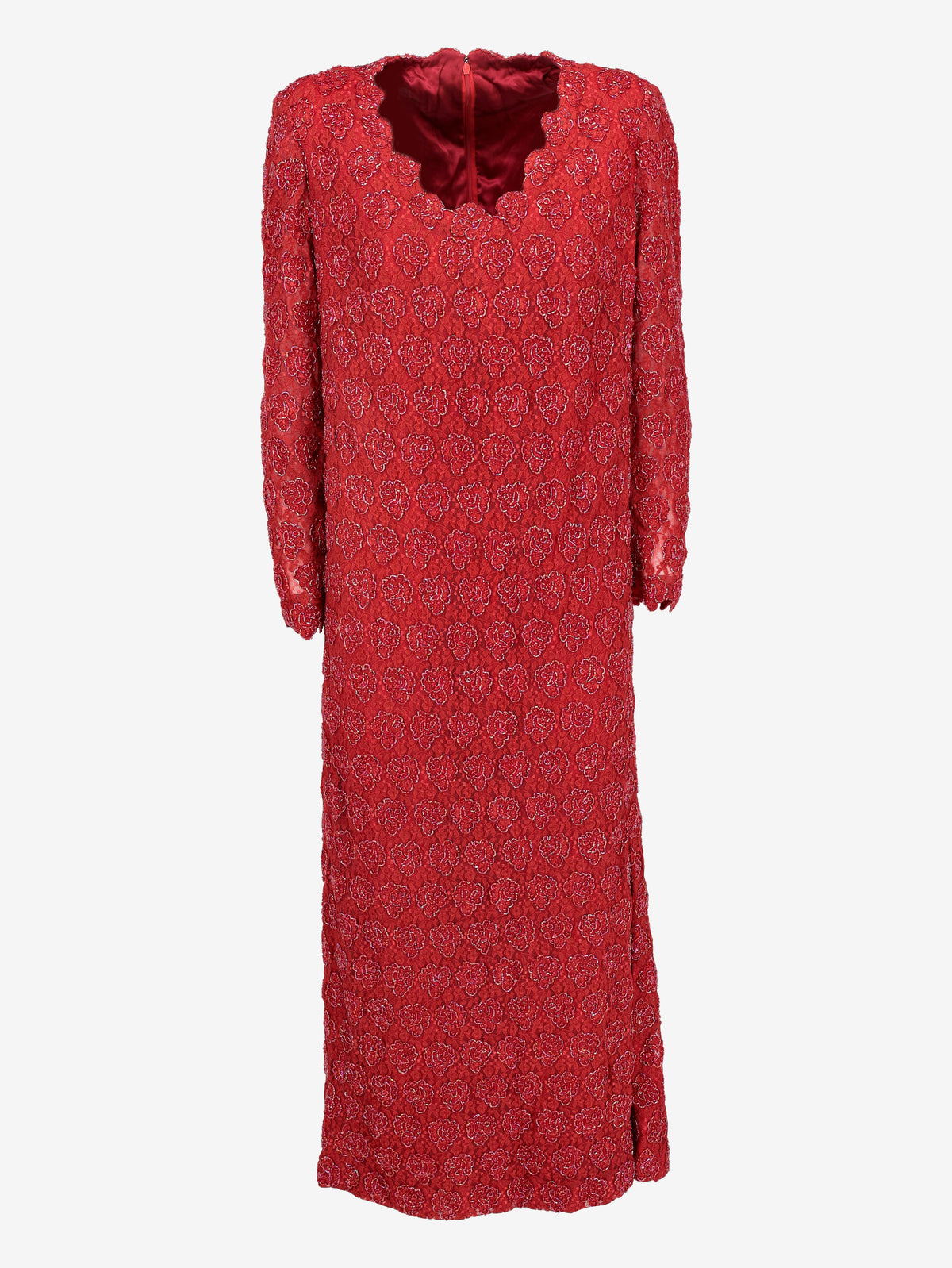 Vintage Red Lace and Beaded Maxi Dress W130426_3  Vintage 