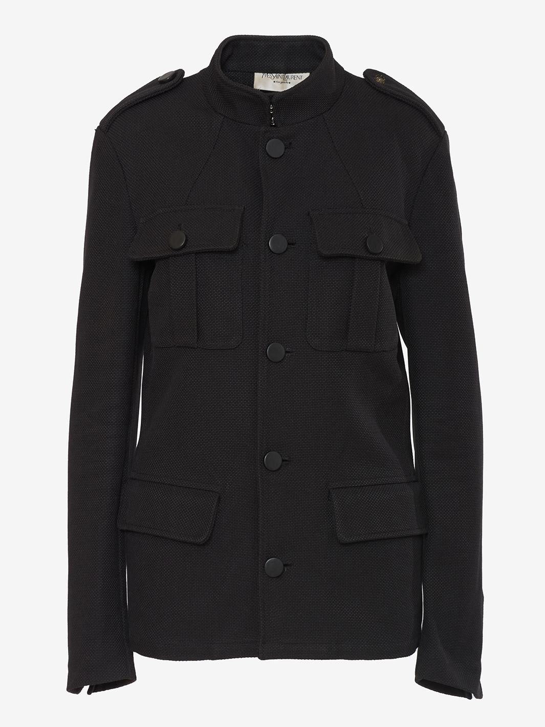 Giacca sahariana Yves Saint Laurent in cotone nero