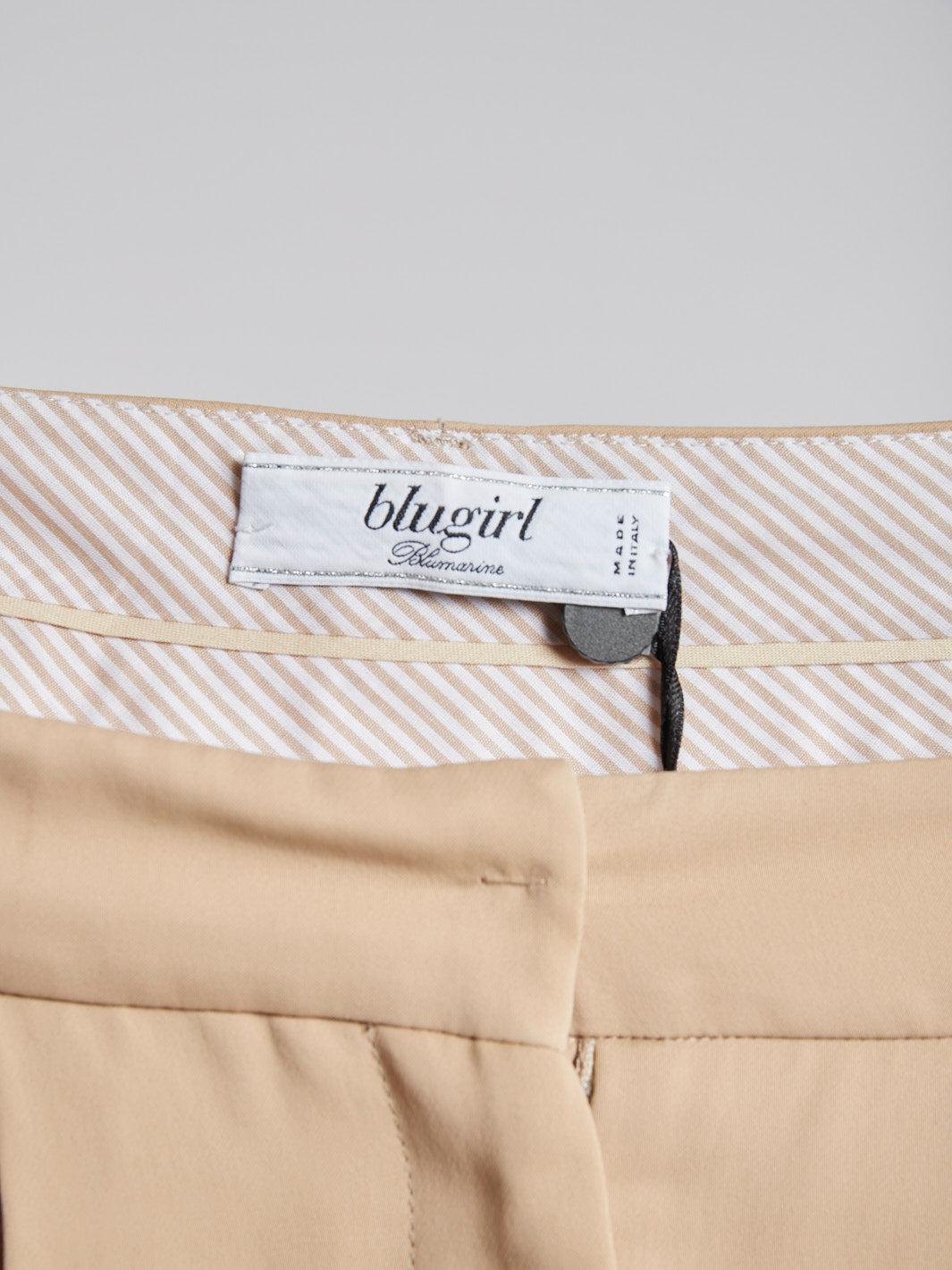 Y2K Blugirl beige pants in soft and fluid fabric with ankle lapels MZ1913467  Blugirl 