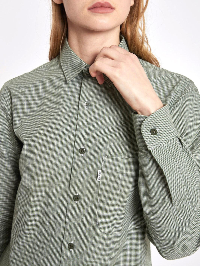 1970s Levi's button-down shirt in green and white melange W2203179  Levi's 