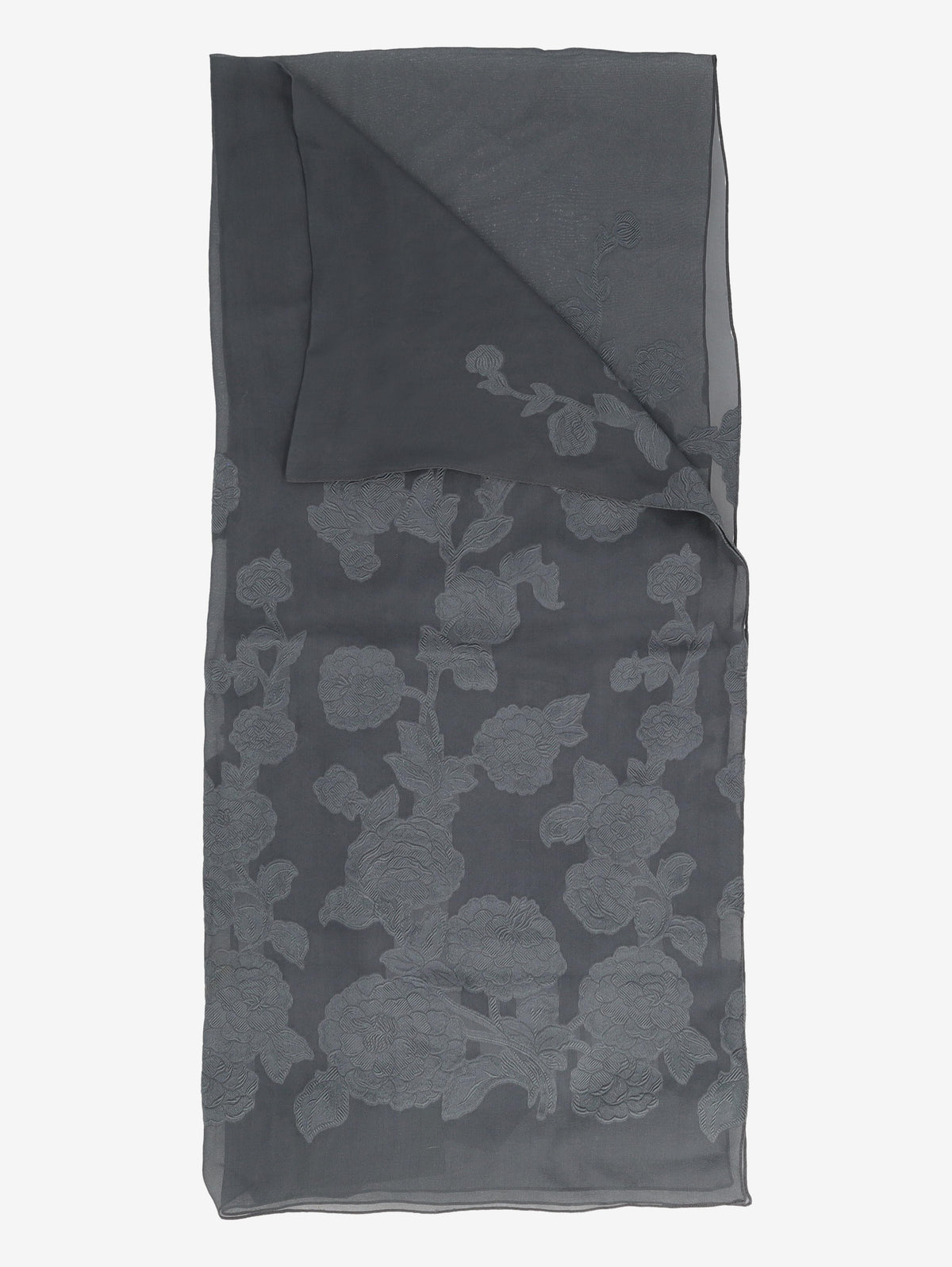 Giorgio Armani Silk Scarf with Floral Embroidered Motif W27526.77  Giorgio Armani 