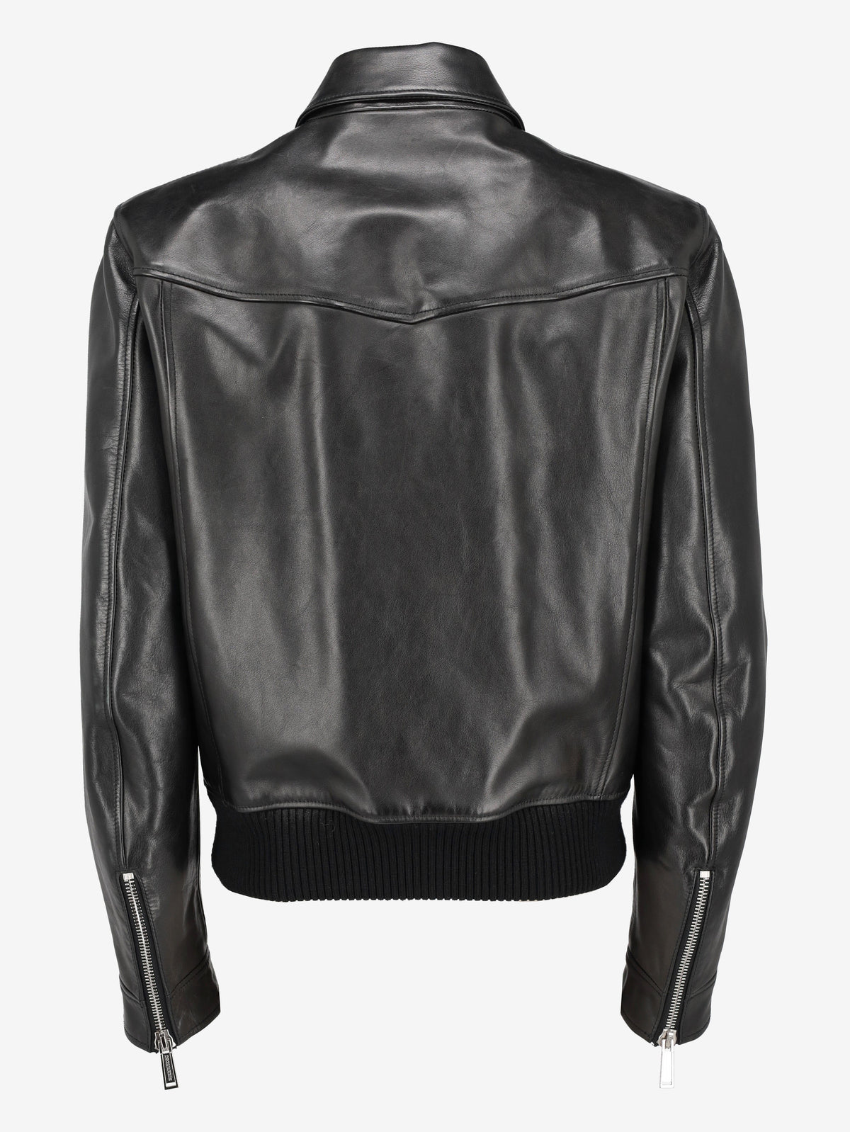 Dsquared2 Calf Leather Biker Jacket with Ribbed Hem CVM26.23.28  Dsquared² 