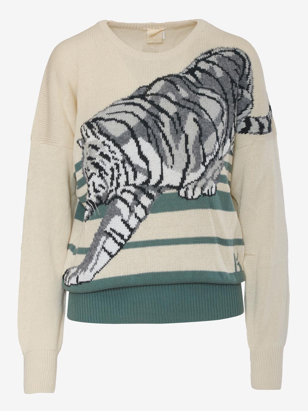 Maglia Krizia con ricamo Tigre