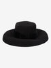 Vintage Black Wool Felt Boater Hat with Velvet Bow BR5522.27  Vintage 