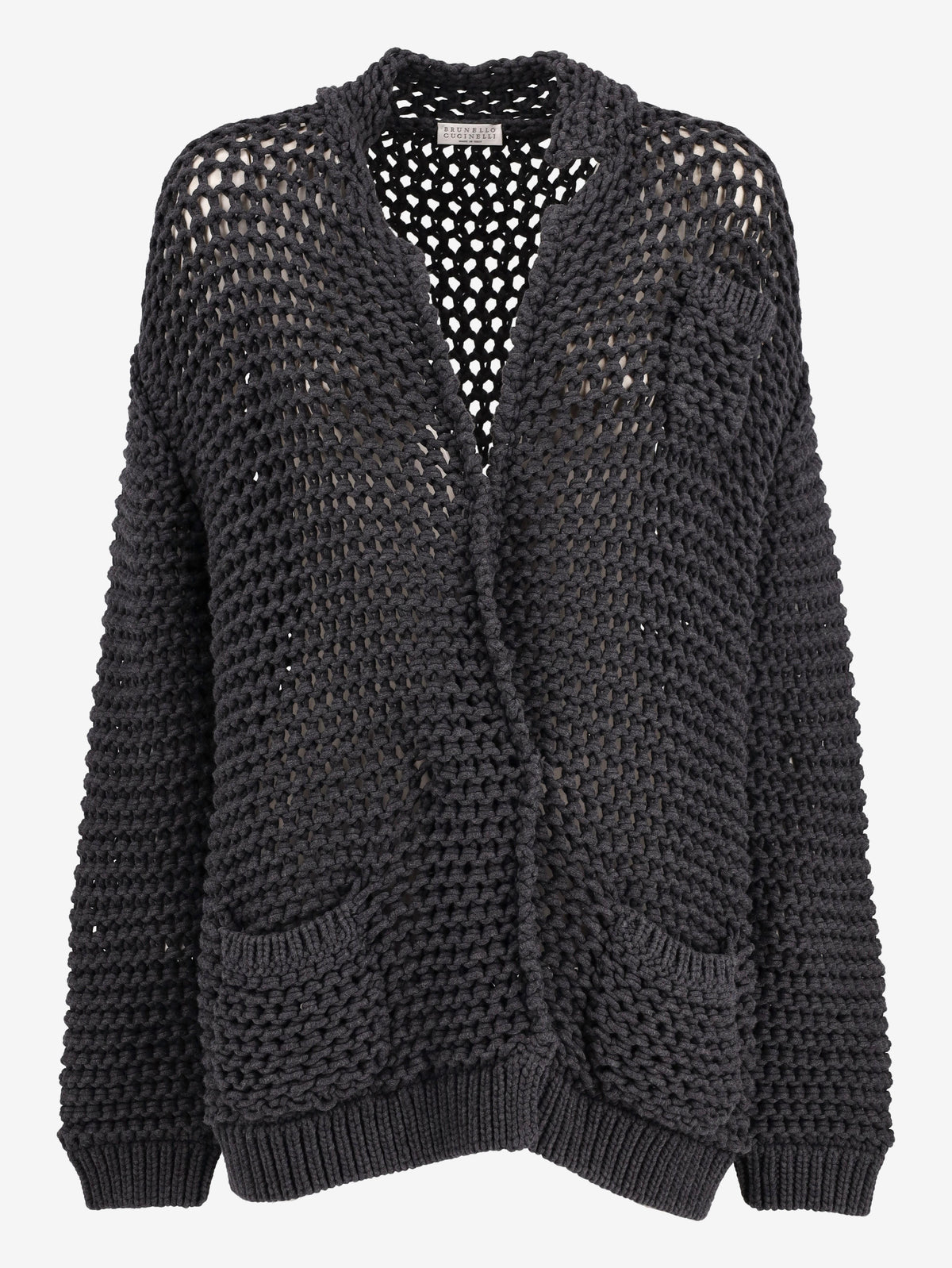 Brunello Cucinelli Knitted Charcoal Cardigan