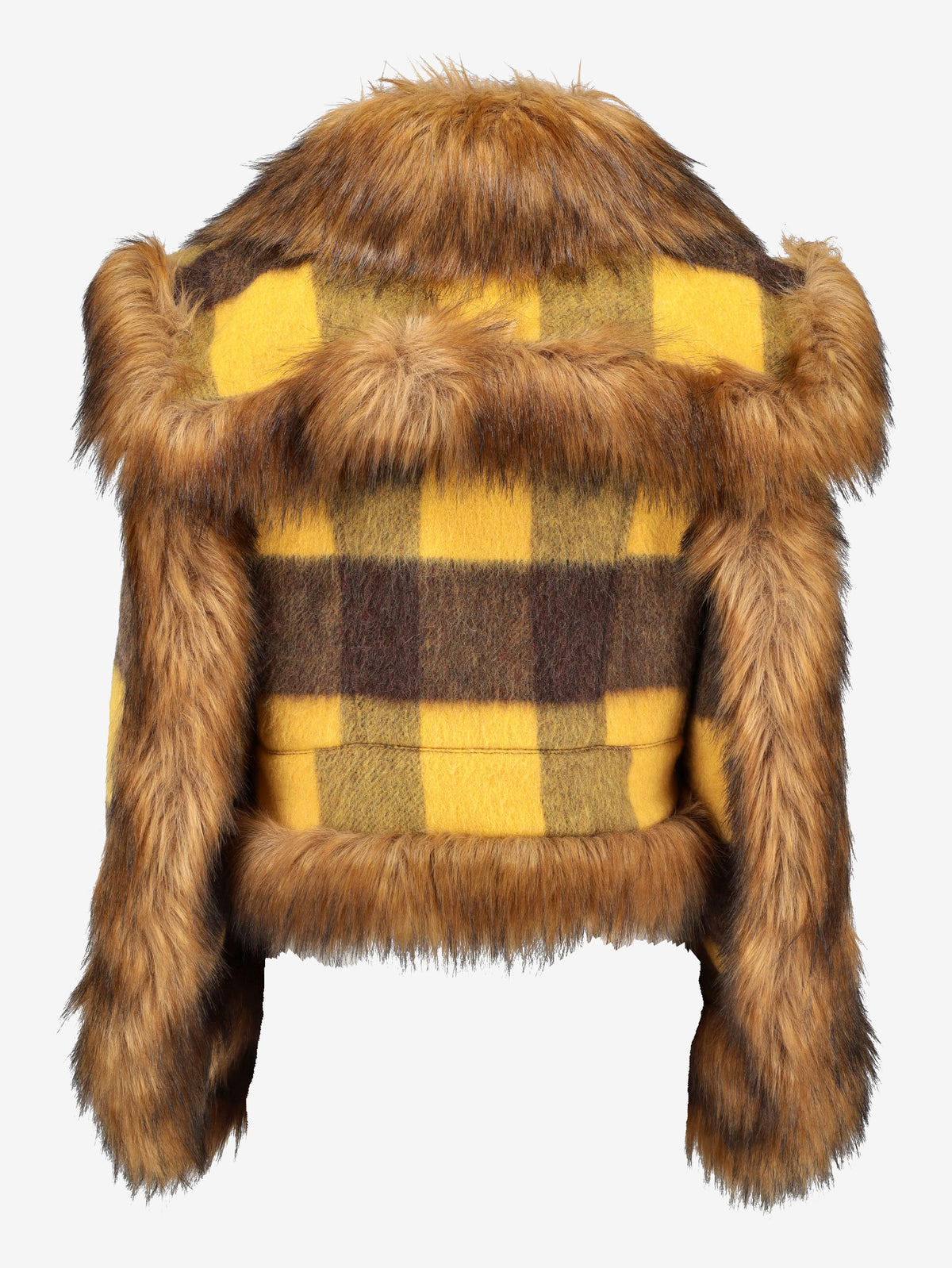 Dsquared2 Faux Fur-Lined Checked Wool Blend Jacket CVM26.23.3  Dsquared² 