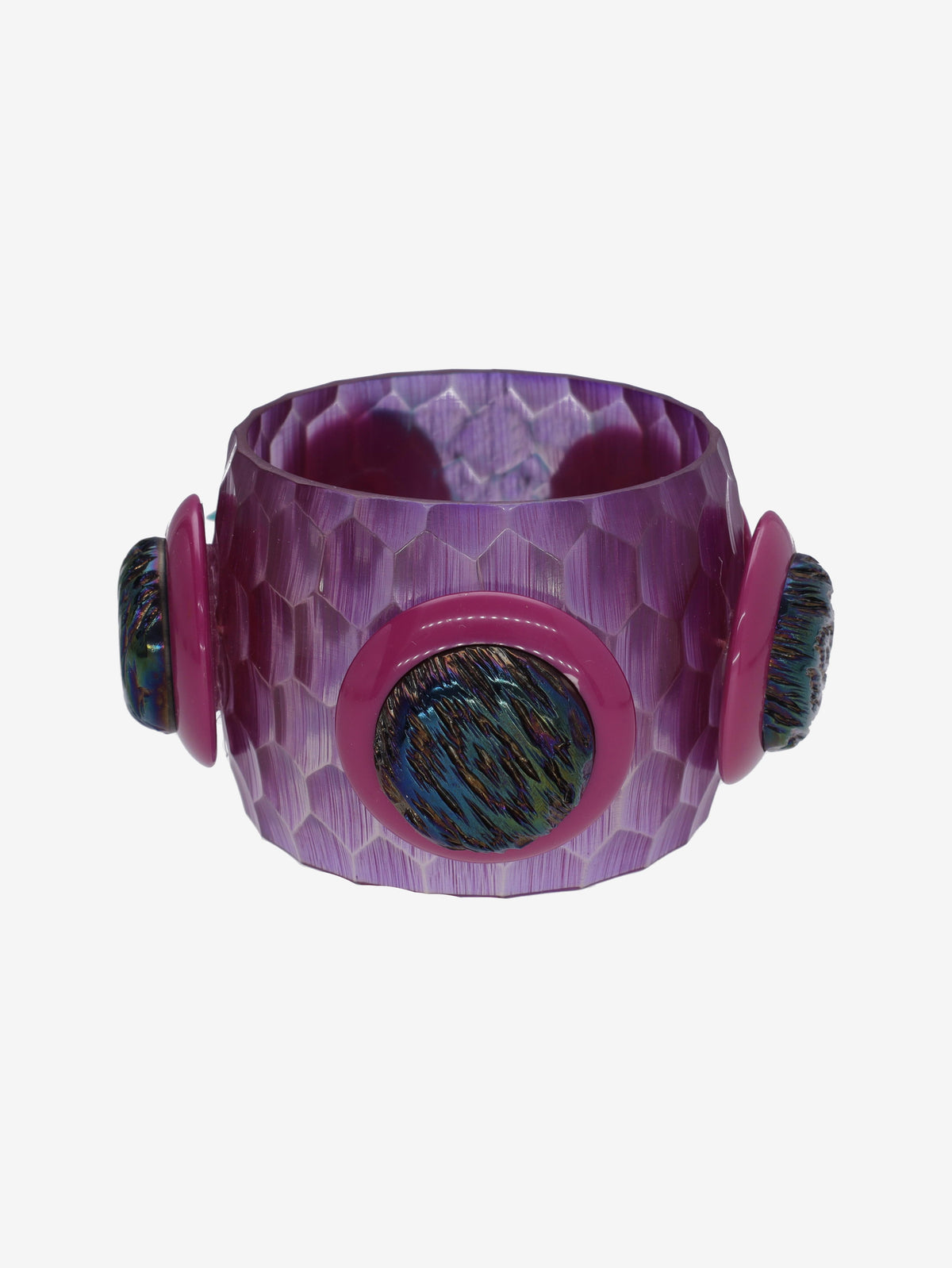 Vintage Multicolor Geometric Plastic Bangle W27526.118  Vintage 