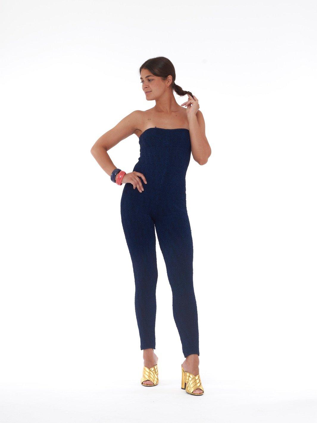 1990s Krizia jumpsuit in elecrtric blue knit C100434  Krizia 