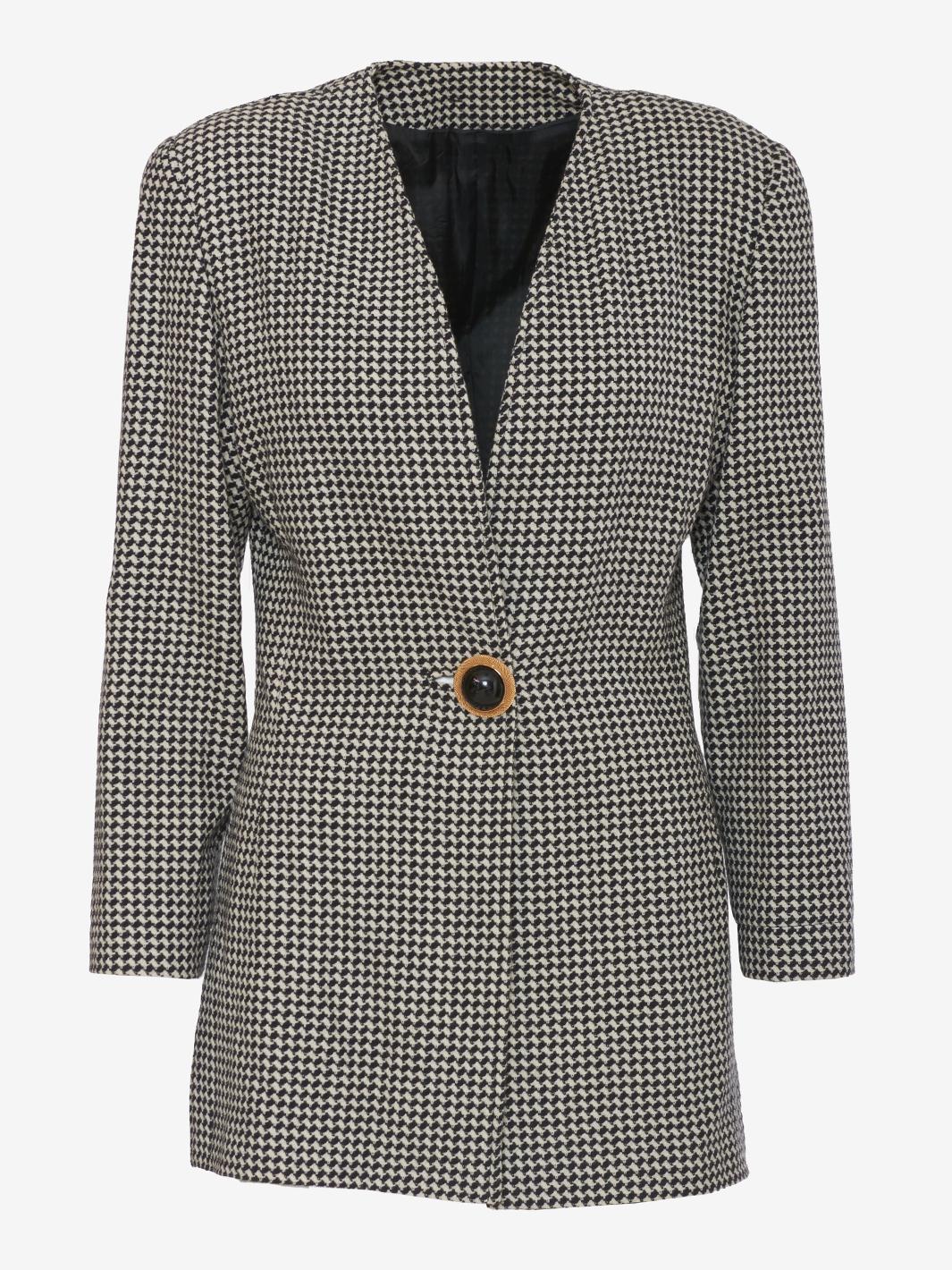 Vintage houndstooth wool blazer