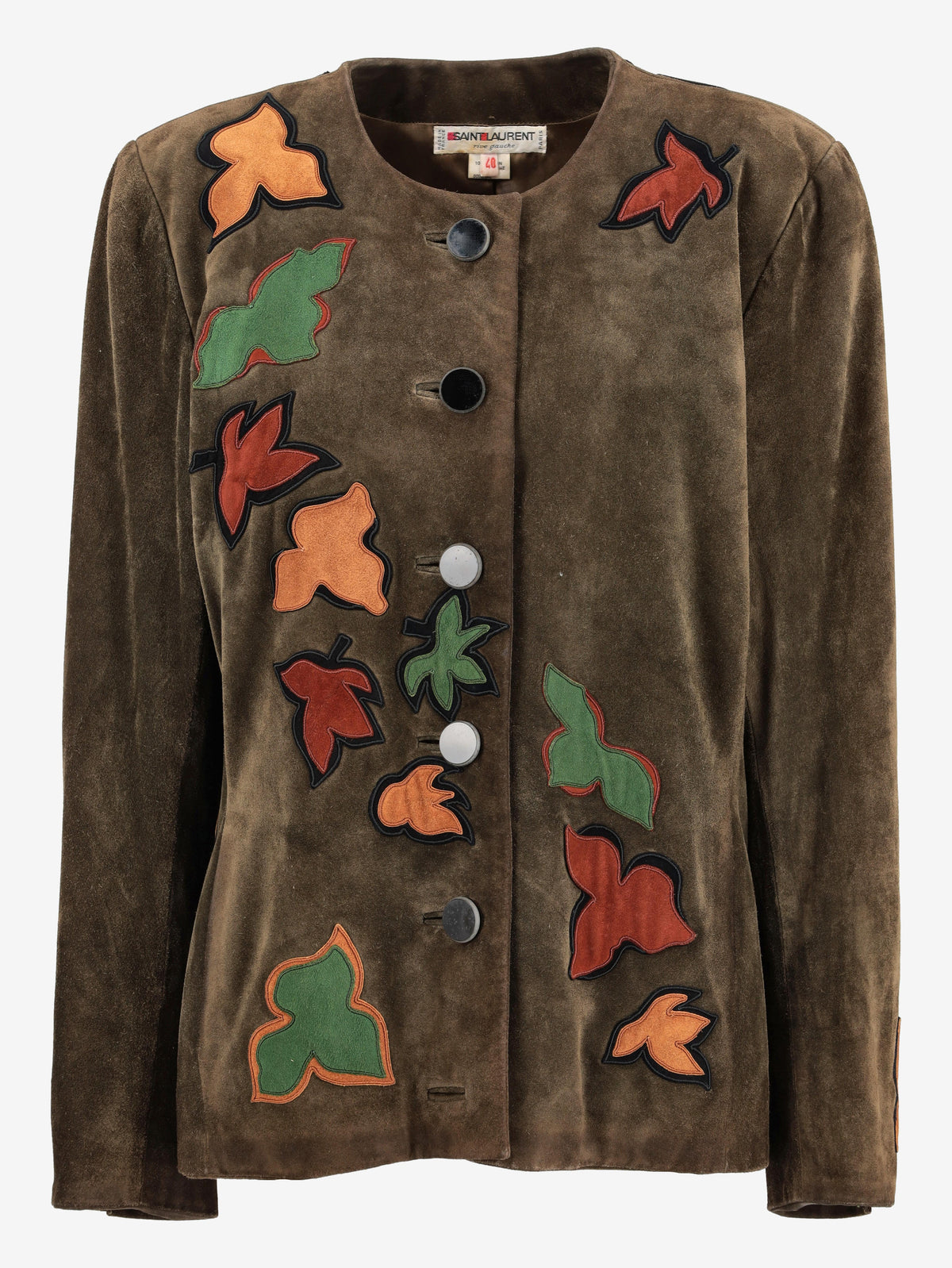 Yves Saint Laurent Suede Jacket With Leaves